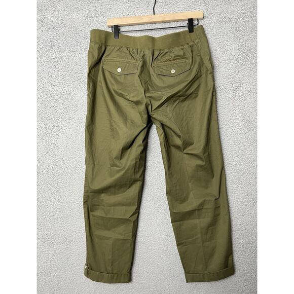 Talbots Pants 10 Medium Crop Ankle Cuffed Olive Green Chino Straight Hike Retro - Picture 5 of 14